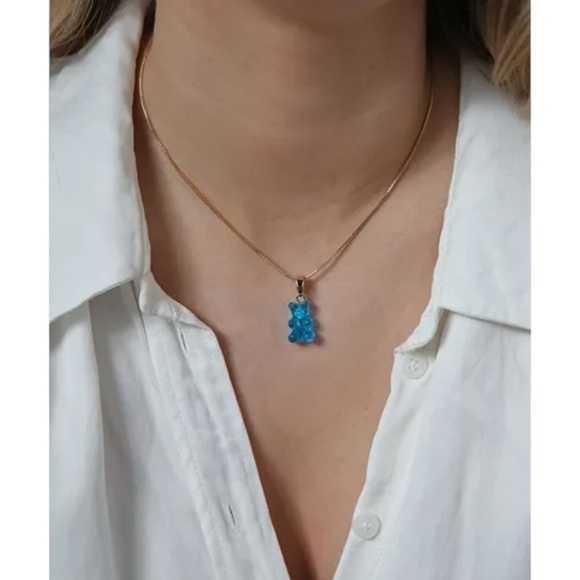 Gummy Bear Charm - 18k gold plated - color Blueberry - Picture 4 of 4